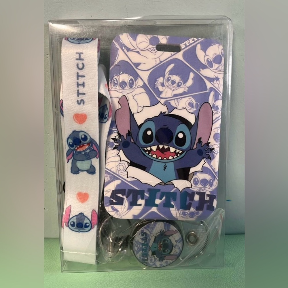 Disney Stitch Badge ID Card Holder, ID Card Case, Stitch Lanyard